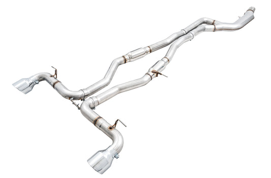 AWE Tuning Resonated Track Edition Exhaust for A90 Supra - 5" Chrome Silver Tips (3015-32116)