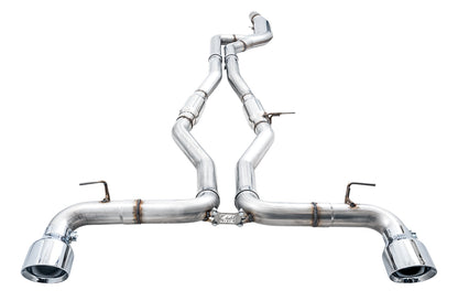 AWE Tuning Resonated Track Edition Exhaust for A90 Supra - 5" Chrome Silver Tips (3015-32116)