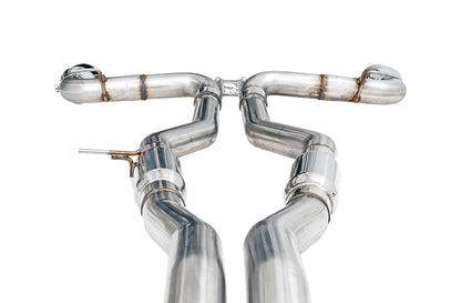 AWE Tuning Resonated Track Edition Exhaust for A90 Supra - 5" Chrome Silver Tips (3015-32116)