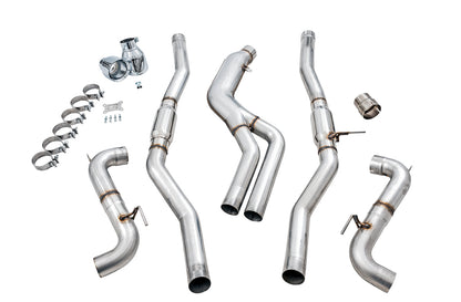 AWE Tuning Resonated Track Edition Exhaust for A90 Supra - 5" Chrome Silver Tips (3015-32116)