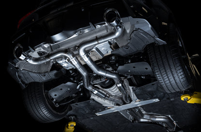 AWE Tuning Resonated Track Edition Exhaust for A90 Supra - 5" Chrome Silver Tips (3015-32116)