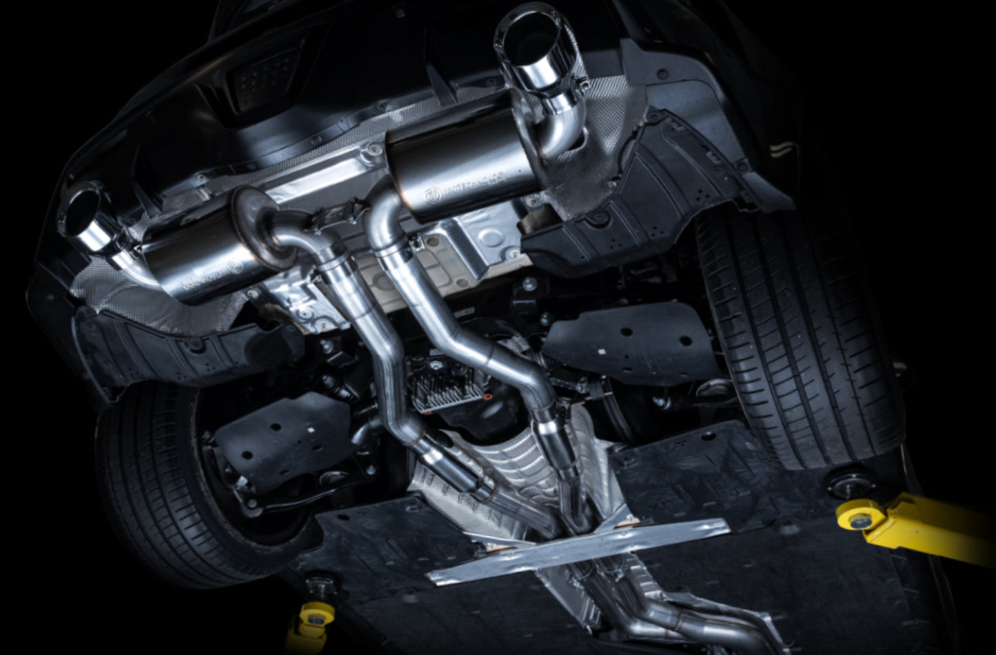 AWE Tuning Resonated Touring Edition Exhaust for A90 Supra - 5" Chrome Silver Tips (3015-32118)