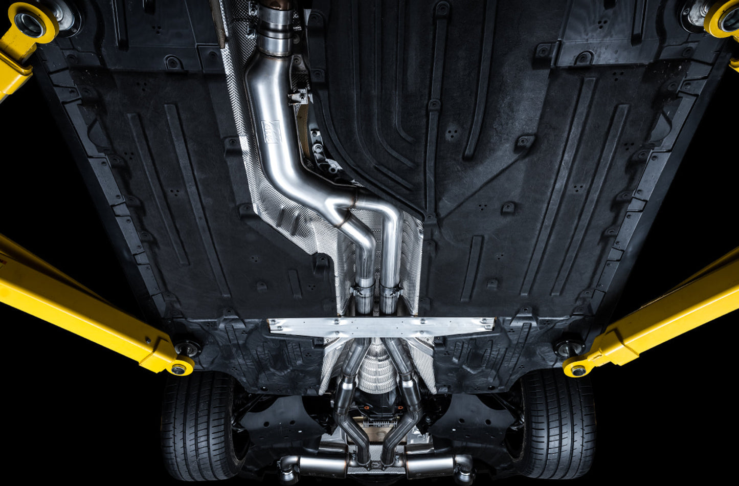 AWE Tuning Resonated Touring Edition Exhaust for A90 Supra - 5" Chrome Silver Tips (3015-32118)