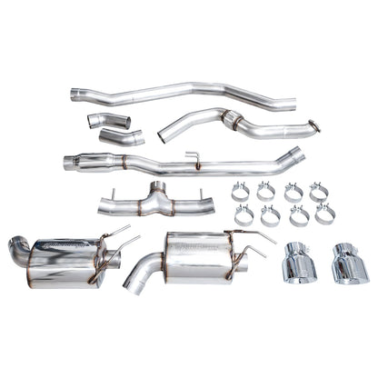 AWE Tuning Touring Edition Catback Exhaust - Dual Chrome Silver Tip for 22+ Honda Civic Si/Acura Integra (3015-32331)