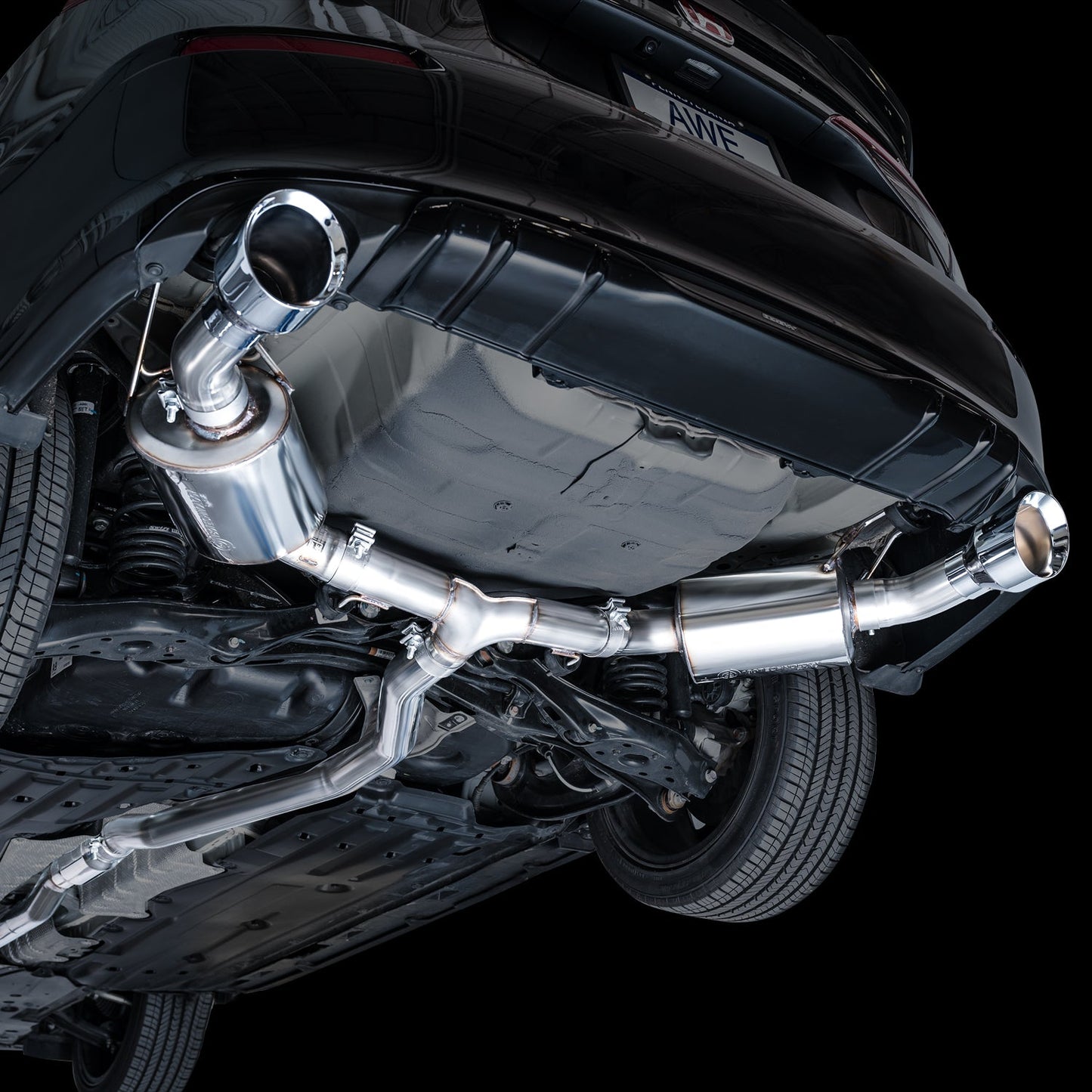 AWE Tuning Touring Edition Catback Exhaust - Dual Chrome Silver Tip for 22+ Honda Civic Si/Acura Integra (3015-32331)