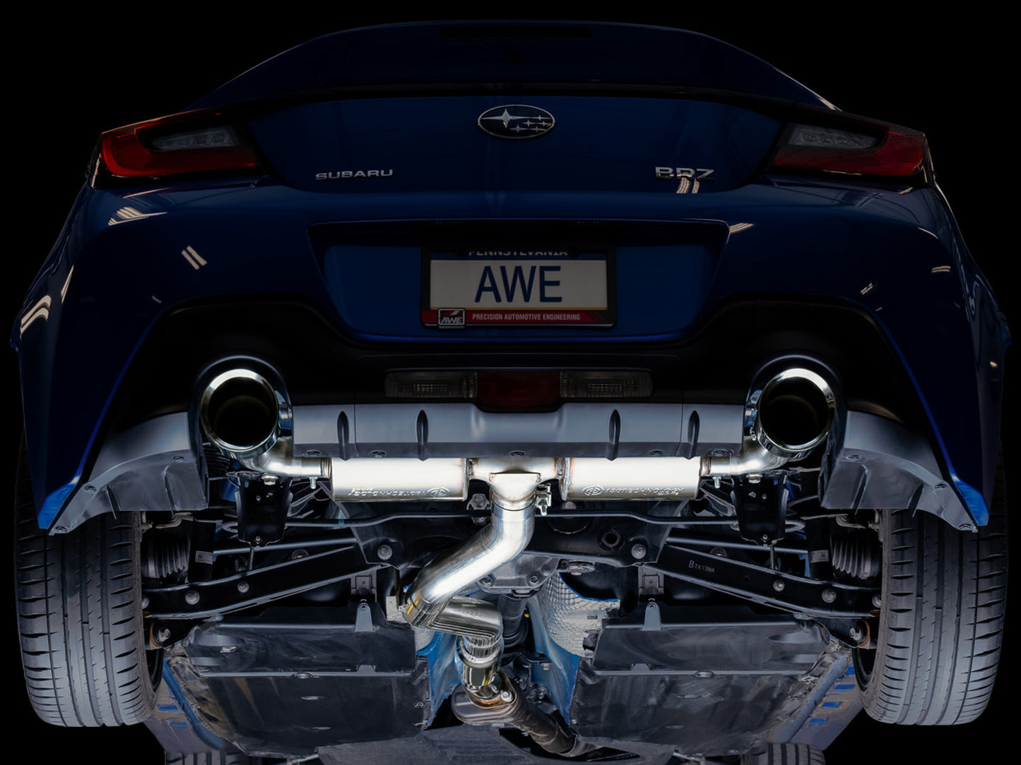 AWE Tuning Touring Edition Exhaust for Subaru BRZ / Toyota GR86 / Toyota 86 / Scion FR-S - Chrome Silver Tips (3015-32486)