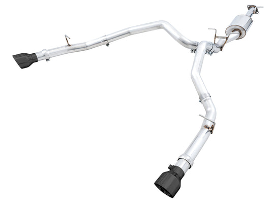 AWE Tuning 0FG Dual Rear Exit Catback Exhaust for 5th Gen RAM 1500 5.7L (with bumper cutouts) - Diamond Black Tips (3015-33006)