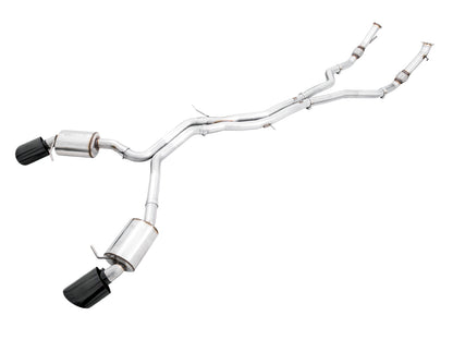 AWE Tuning Touring Edition Exhaust for Audi B9 RS 5 Coupe - Non-Resonated - Diamond Black RS-style Tips (3015-33108)