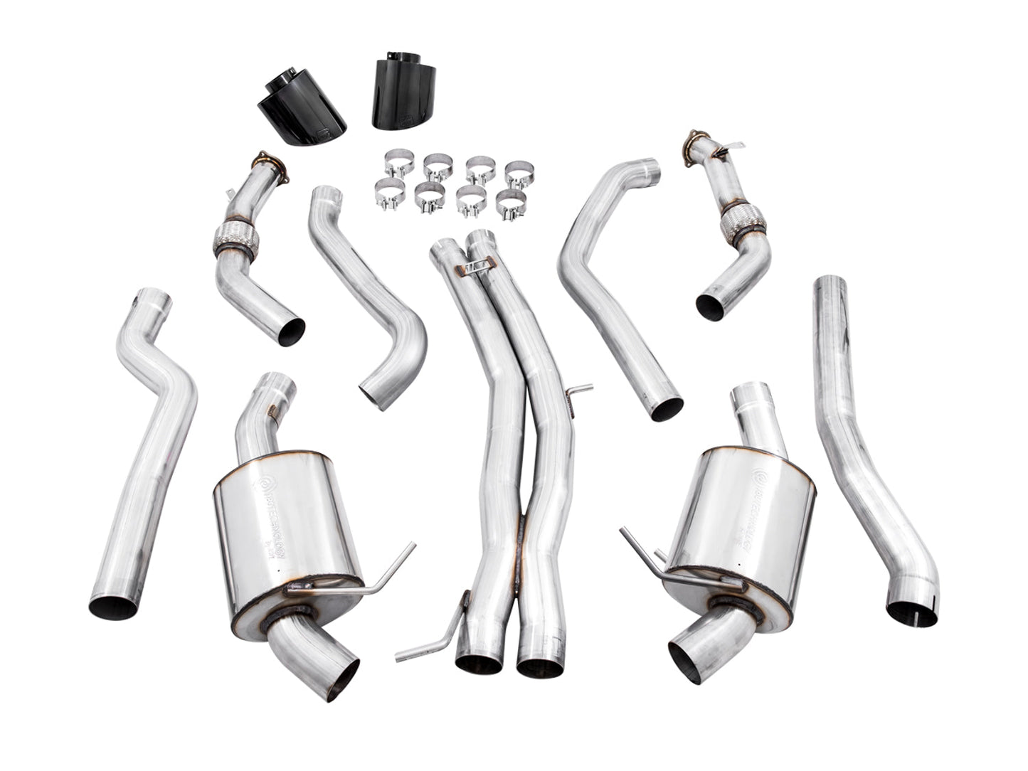 AWE Tuning Touring Edition Exhaust for Audi B9 RS 5 Coupe - Non-Resonated - Diamond Black RS-style Tips (3015-33108)