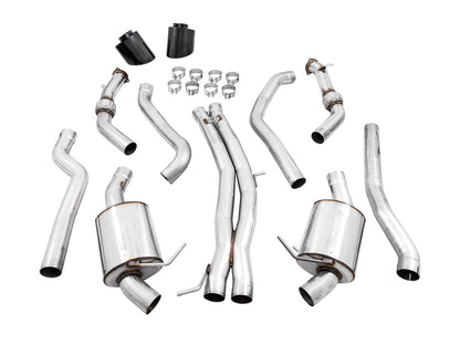 AWE Tuning Touring Edition Exhaust for Audi B9 RS 5 Coupe - Non-Resonated - Diamond Black RS-style Tips (3015-33108)