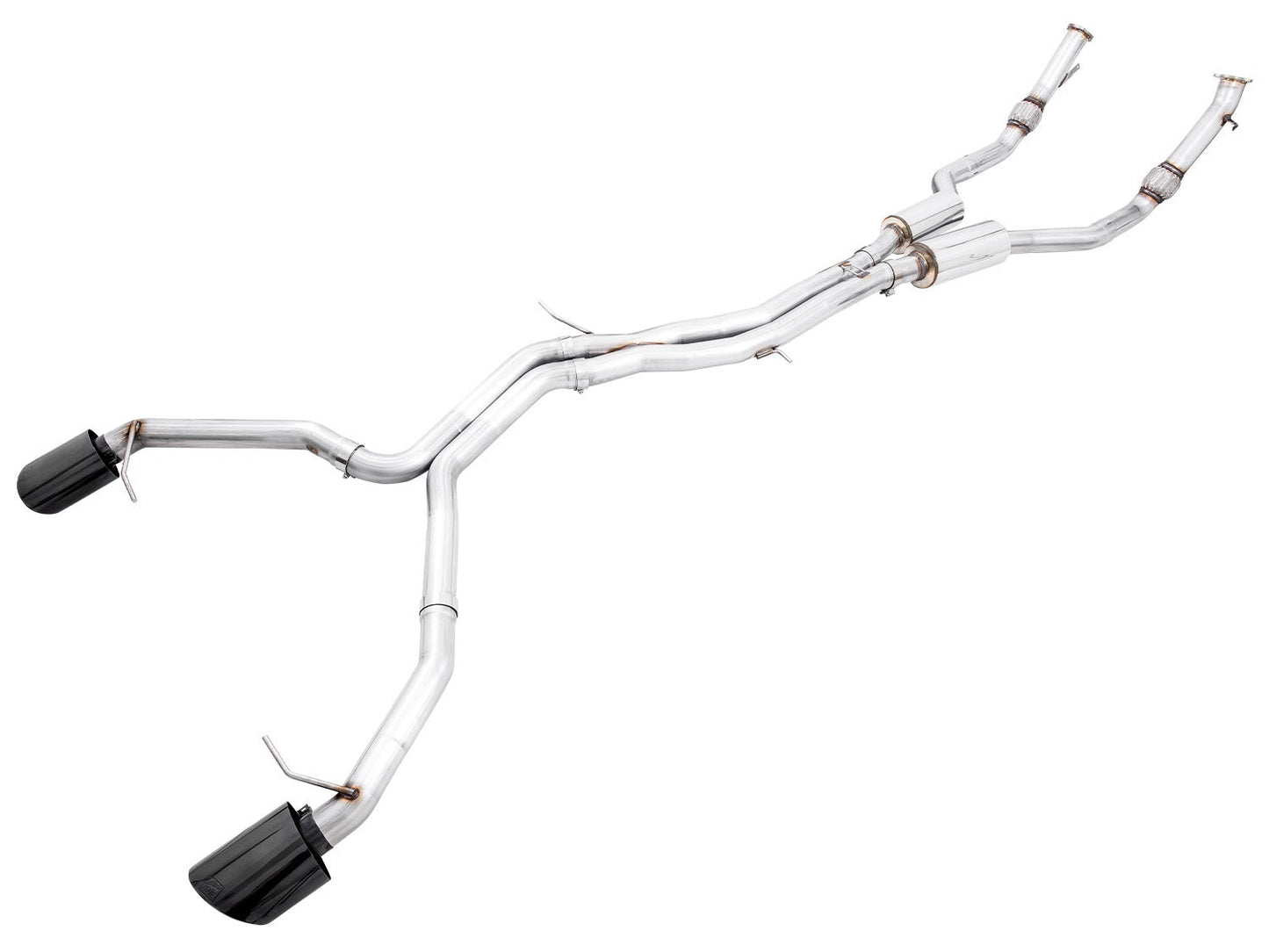 AWE Tuning Track Edition Exhaust for Audi B9 RS 5 Coupe - Resonated for Performance Catalysts - Diamond Black RS-style Tips (3015-33110)