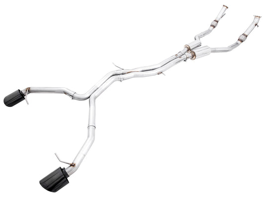 AWE Tuning Track Edition Exhaust for Audi B9 RS 5 Coupe - Resonated for Performance Catalysts - Diamond Black RS-style Tips (3015-33110)