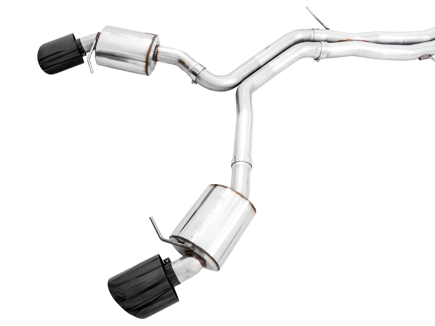 AWE Tuning Touring Edition Exhaust for Audi B9 RS 5 Coupe - Resonated for Performance Catalysts - Diamond Black RS-style Tips (3015-33112)