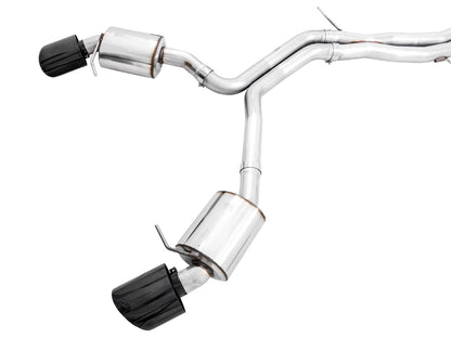 AWE Tuning Touring Edition Exhaust for Audi B9 RS 5 Coupe - Resonated for Performance Catalysts - Diamond Black RS-style Tips (3015-33112)