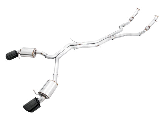AWE Tuning Touring Edition Exhaust for Audi B9 RS 5 Sportback - Non-Resonated - Diamond Black RS-style Tips (3015-33114)