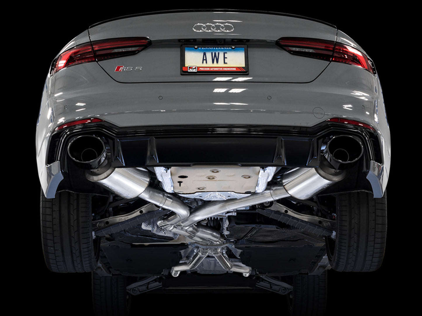 AWE Tuning Touring Edition Exhaust for Audi B9 RS 5 Sportback - Non-Resonated - Diamond Black RS-style Tips (3015-33114)