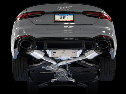 AWE Tuning Touring Edition Exhaust for Audi B9 RS 5 Sportback - Non-Resonated - Diamond Black RS-style Tips (3015-33114)
