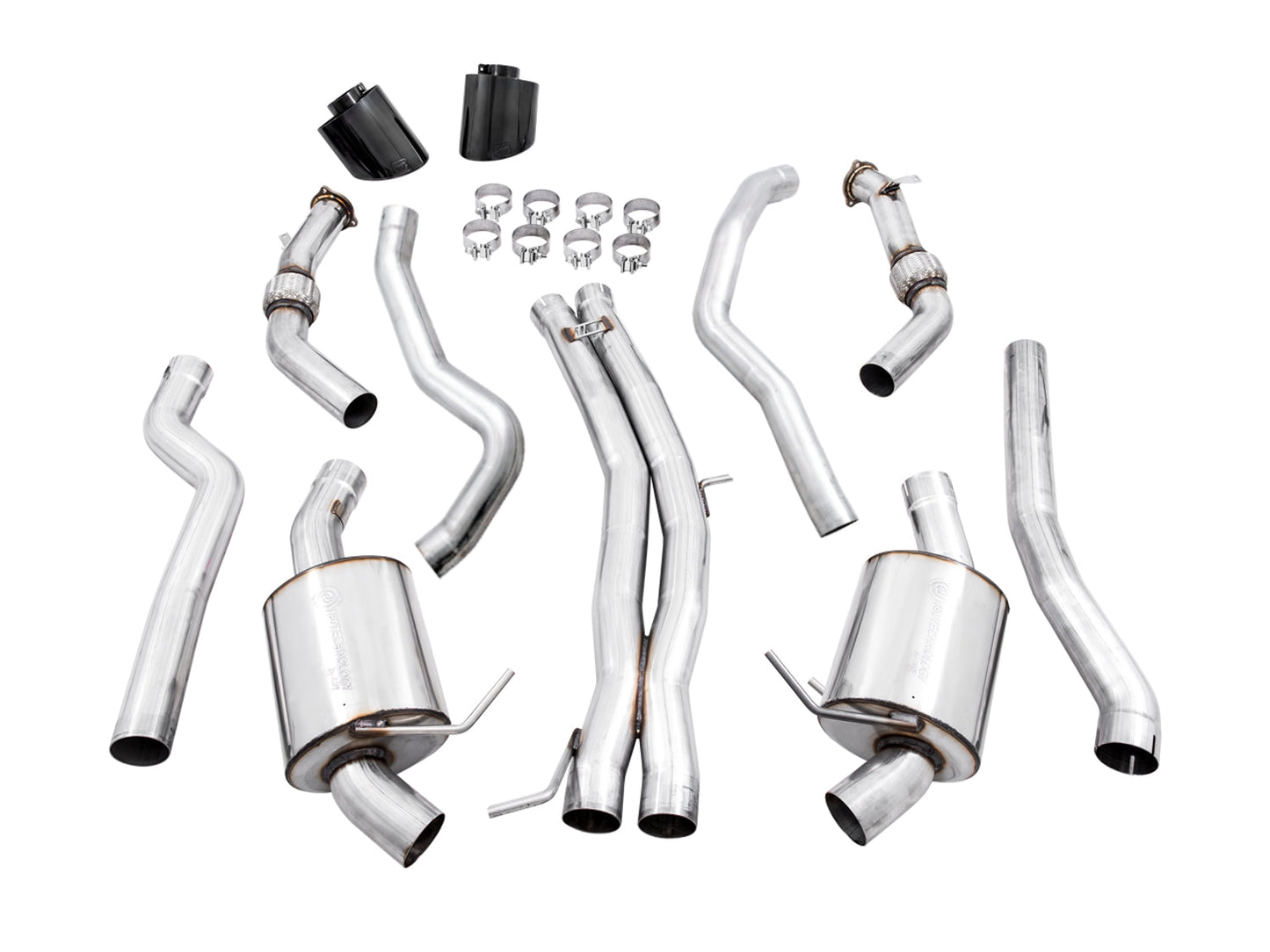 AWE Tuning Touring Edition Exhaust for Audi B9 RS 5 Sportback - Non-Resonated - Diamond Black RS-style Tips (3015-33114)