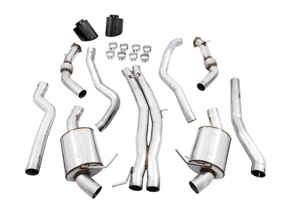 AWE Tuning Touring Edition Exhaust for Audi B9 RS 5 Sportback - Non-Resonated - Diamond Black RS-style Tips (3015-33114)