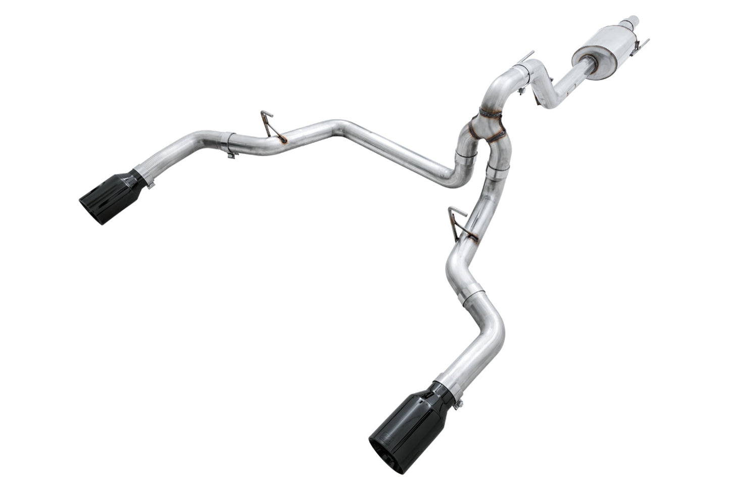 AWE Tuning 0FG Dual Exit Exhaust for '15-'20 F-150 - 5" Diamond Black Tips (3015-33120)