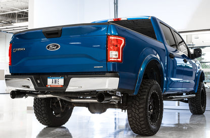 AWE Tuning 0FG Dual Exit Exhaust for '15-'20 F-150 - 5" Diamond Black Tips (3015-33120)