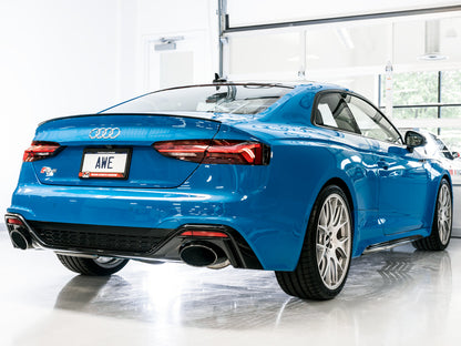 AWE Tuning Touring Edition Exhaust for Audi B9.5 RS 5 Coupe - Non-Resonated - Diamond Black RS-style Tips (3015-33123)