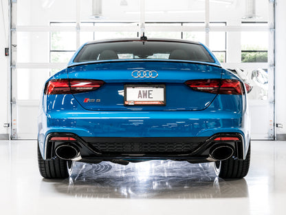 AWE Tuning Touring Edition Exhaust for Audi B9.5 RS 5 Coupe - Non-Resonated - Diamond Black RS-style Tips (3015-33123)