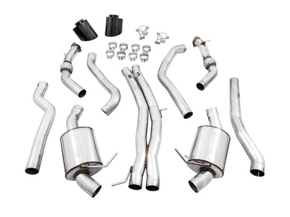 AWE Tuning Touring Edition Exhaust for Audi B9.5 RS 5 Coupe - Non-Resonated - Diamond Black RS-style Tips (3015-33123)
