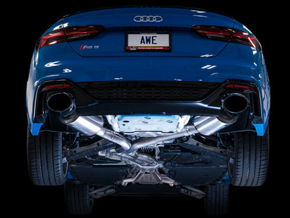 AWE Tuning Touring Edition Exhaust for Audi B9.5 RS 5 Coupe - Non-Resonated - Diamond Black RS-style Tips (3015-33123)