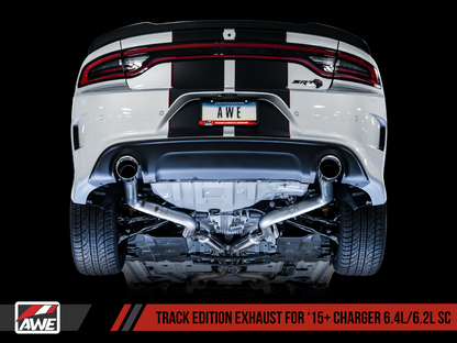 AWE Tuning Track Edition Exhaust for 15+ Charger 6.4 / 6.2 SC - Diamond Black Tips (3015-33126)