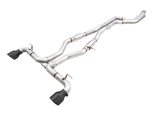 AWE Tuning Resonated Track Edition Exhaust for A90 Supra - 5" Diamond Black Tips (3015-33130)