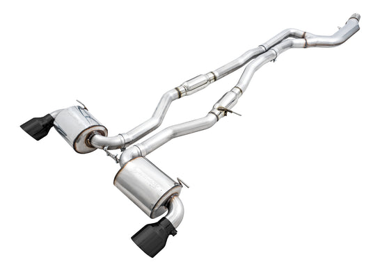 AWE Tuning Resonated Touring Edition Exhaust for A90 Supra - 5" Diamond Black Tips (3015-33132)