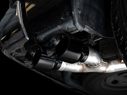 AWE Tuning 0FG Single Side Exit Catback Exhaust for 4th Gen RAM 1500 5.7L (without bumper cutouts) - Dual Diamond BlackTips (3015-33309)