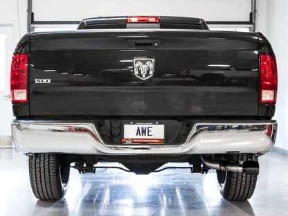 AWE Tuning 0FG Single Side Exit Catback Exhaust for 4th Gen RAM 1500 5.7L (without bumper cutouts) - Dual Diamond BlackTips (3015-33309)