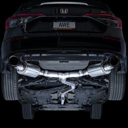 AWE Tuning Touring Edition Catback Exhaust - Dual Diamond Black Tip for 22+ Honda Civic Si/Acura Integra (3015-33331)