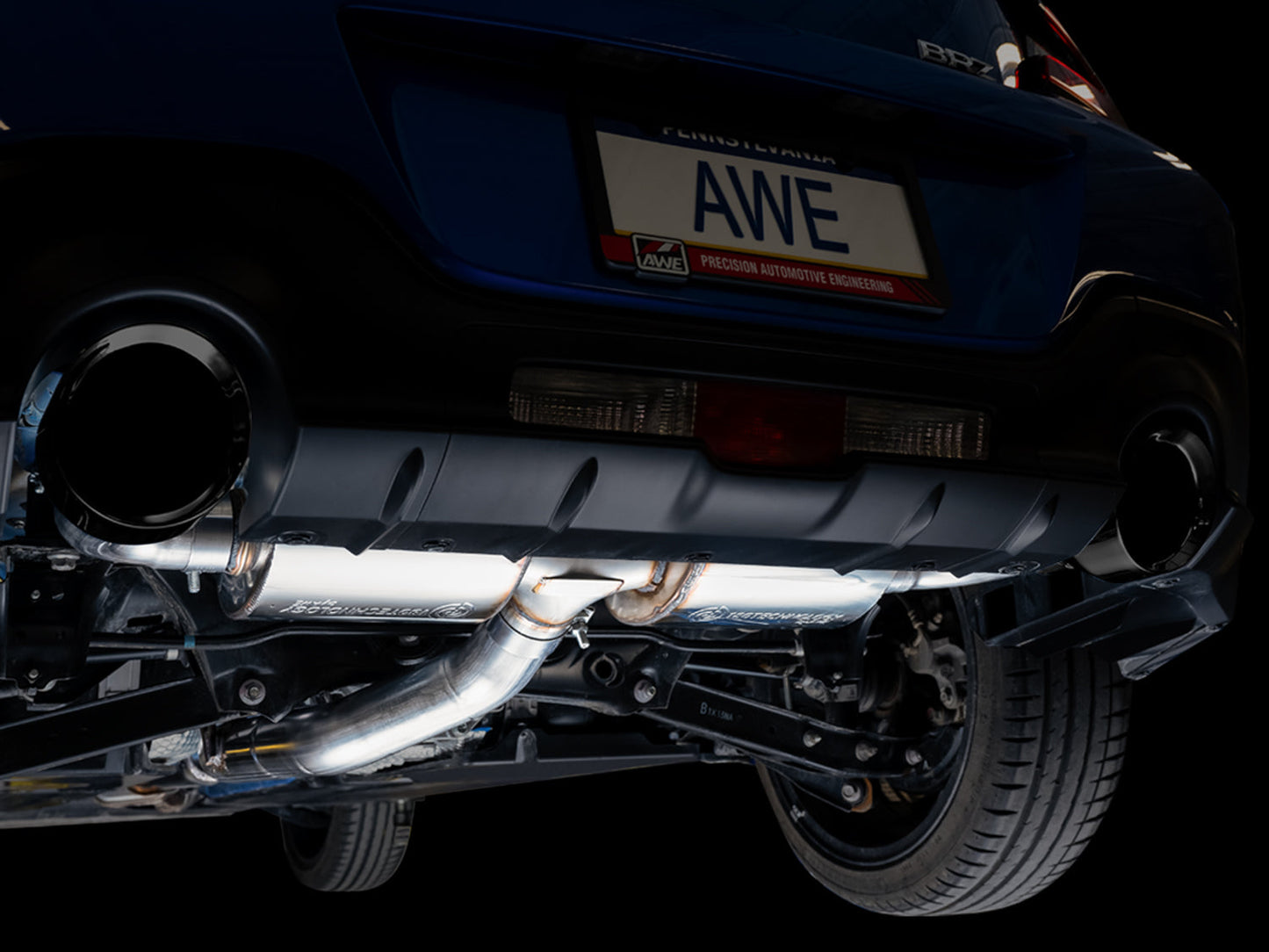 AWE Tuning Touring Edition Exhaust for Subaru BRZ / Toyota GR86 / Toyota 86 / Scion FR-S - Diamond Black Tips (3015-33486)
