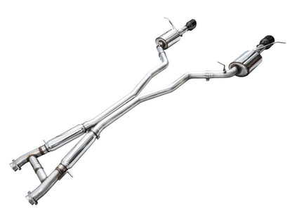 AWE Tuning Touring Edition Exhaust - Diamond Black Tips for 18-23 Dodge Durango SRT & Hellcat (3015-33952)