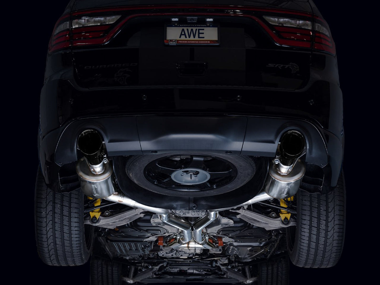 AWE Tuning Touring Edition Exhaust - Diamond Black Tips for 18-23 Dodge Durango SRT & Hellcat (3015-33952)