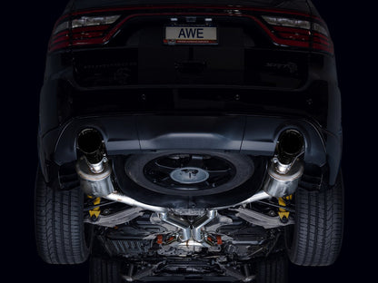 AWE Tuning Touring Edition Exhaust - Diamond Black Tips for 18-23 Dodge Durango SRT & Hellcat (3015-33952)