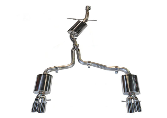 AWE Tuning Touring Edition Exhaust for B8 A4 2.0T - Quad Tip, Chrome Silver Tips (3015-42018)