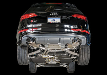 AWE Tuning Touring Edition Exhaust for 8R SQ5 - Quad Outlet, Chrome Silver Tips (3015-42052)