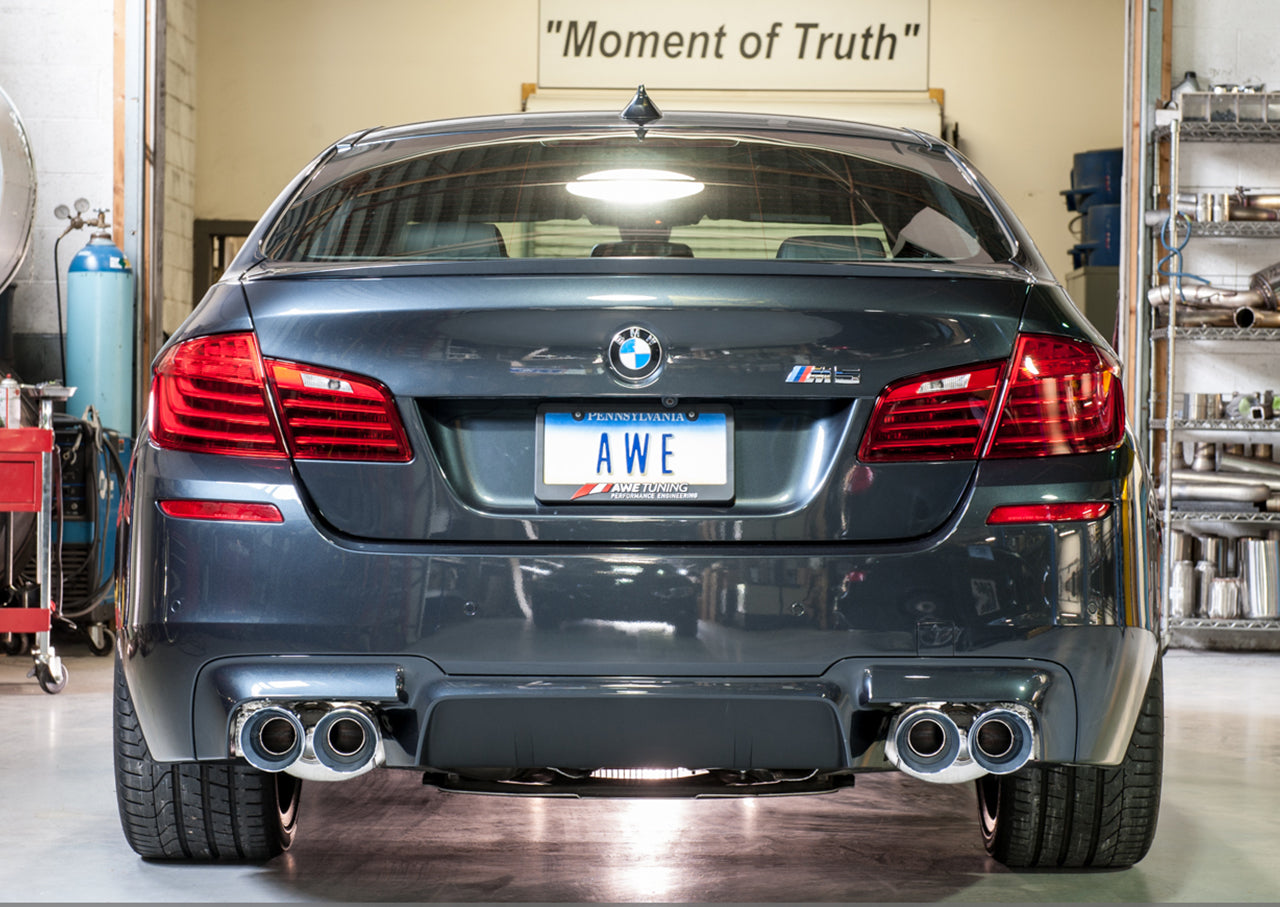 AWE Tuning Touring Edition Axle Back Exhaust for BMW F10 M5, Chrome Silver Tips (3015-42062)