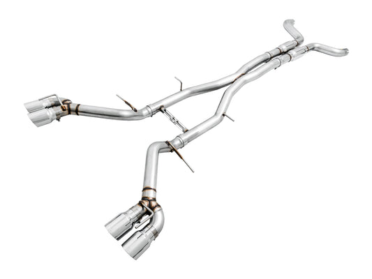 AWE Tuning Track Edition Cat-back Exhaust for Gen6 Camaro SS / ZL1 - Resonated - Chrome Silver Tips (Quad Outlet) (3015-42090)