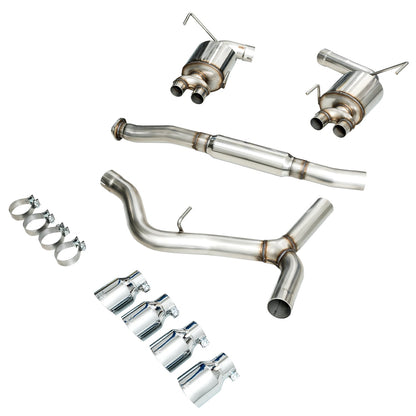 AWE Tuning Touring Edition Exhaust for 2015+ VA WRX Sedan - Chrome Silver Quad Tips (102mm) (3015-42098)