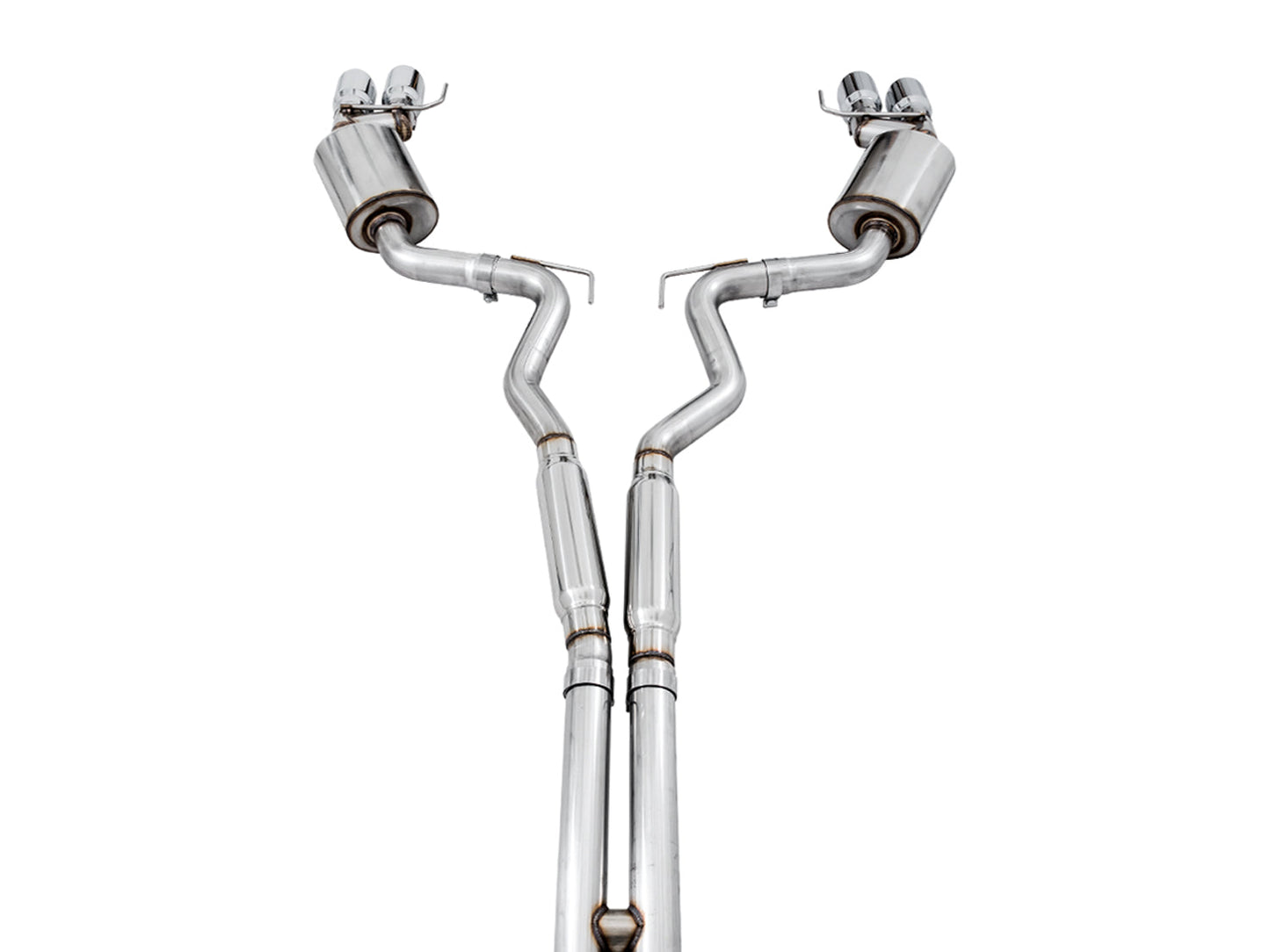 AWE Tuning Touring Edition Cat-back Exhaust for the 2018+ Mustang GT - Quad Chrome Silver Tips (3015-42102)
