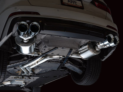 AWE Tuning Touring Edition Exhaust - Chrome Silver Tips for 19-23 Audi C8 S6/S7 (3015-42103)