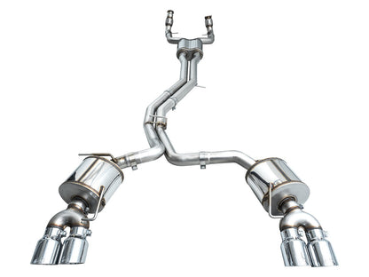AWE Tuning Touring Edition Exhaust - Chrome Silver Tips for 19-23 Audi C8 S6/S7 (3015-42103)