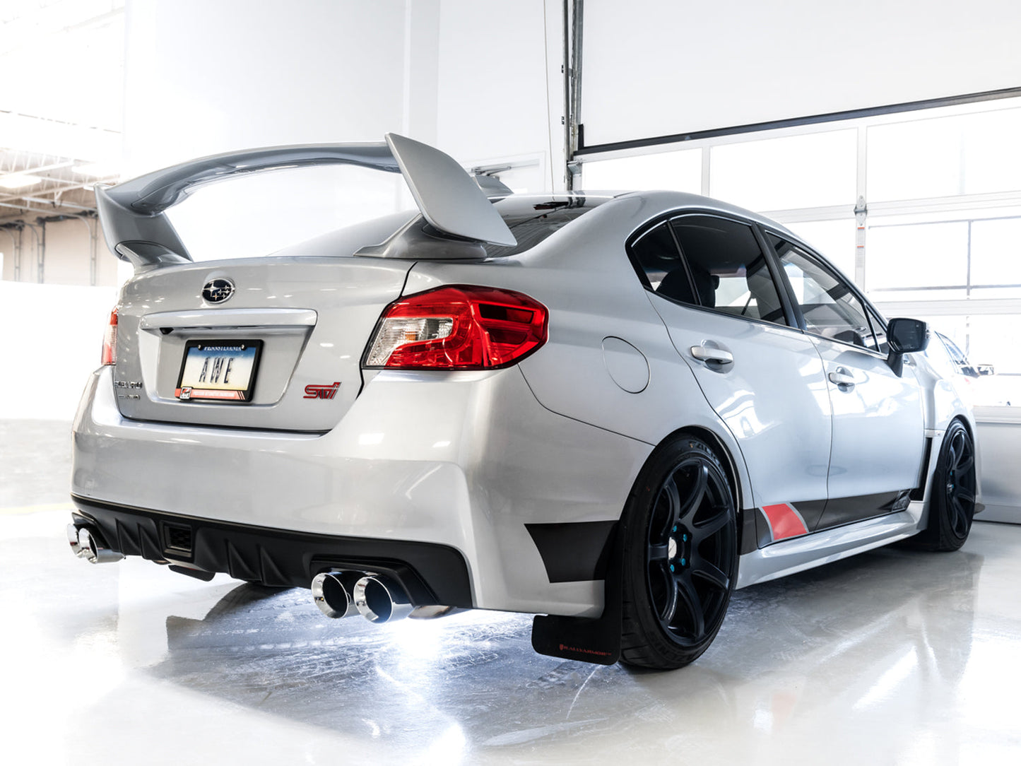 AWE Tuning Touring Edition Exhaust for VA STI / GV WRX / GV STI Sedan - Chrome Silver Quad Tips (102mm) (3015-42104)