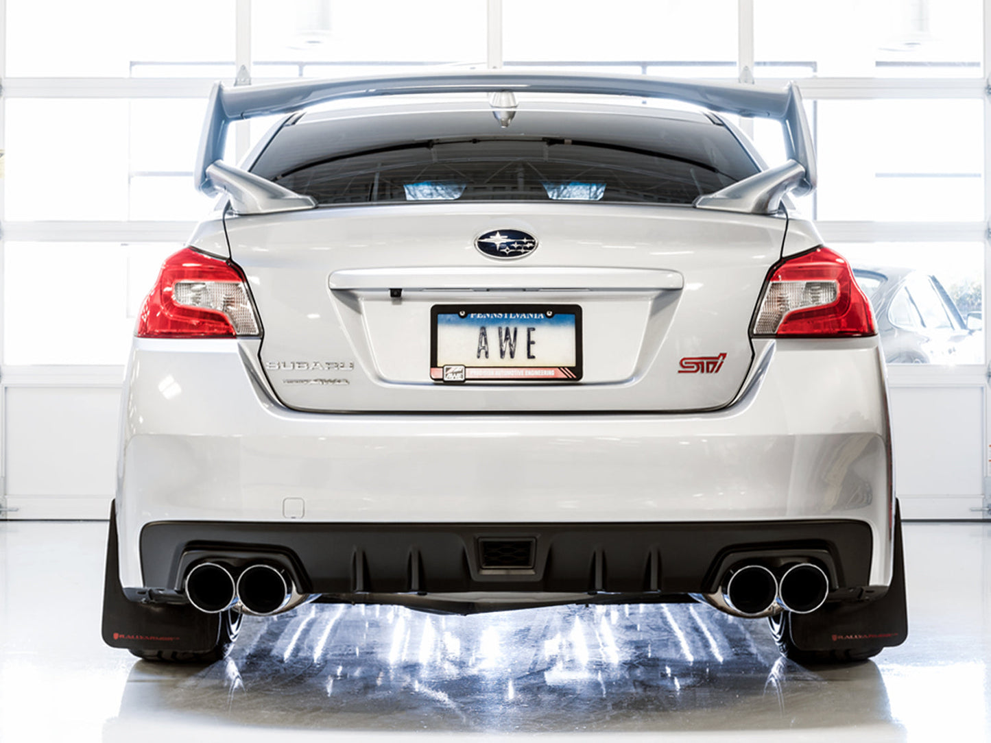 AWE Tuning Touring Edition Exhaust for VA STI / GV WRX / GV STI Sedan - Chrome Silver Quad Tips (102mm) (3015-42104)