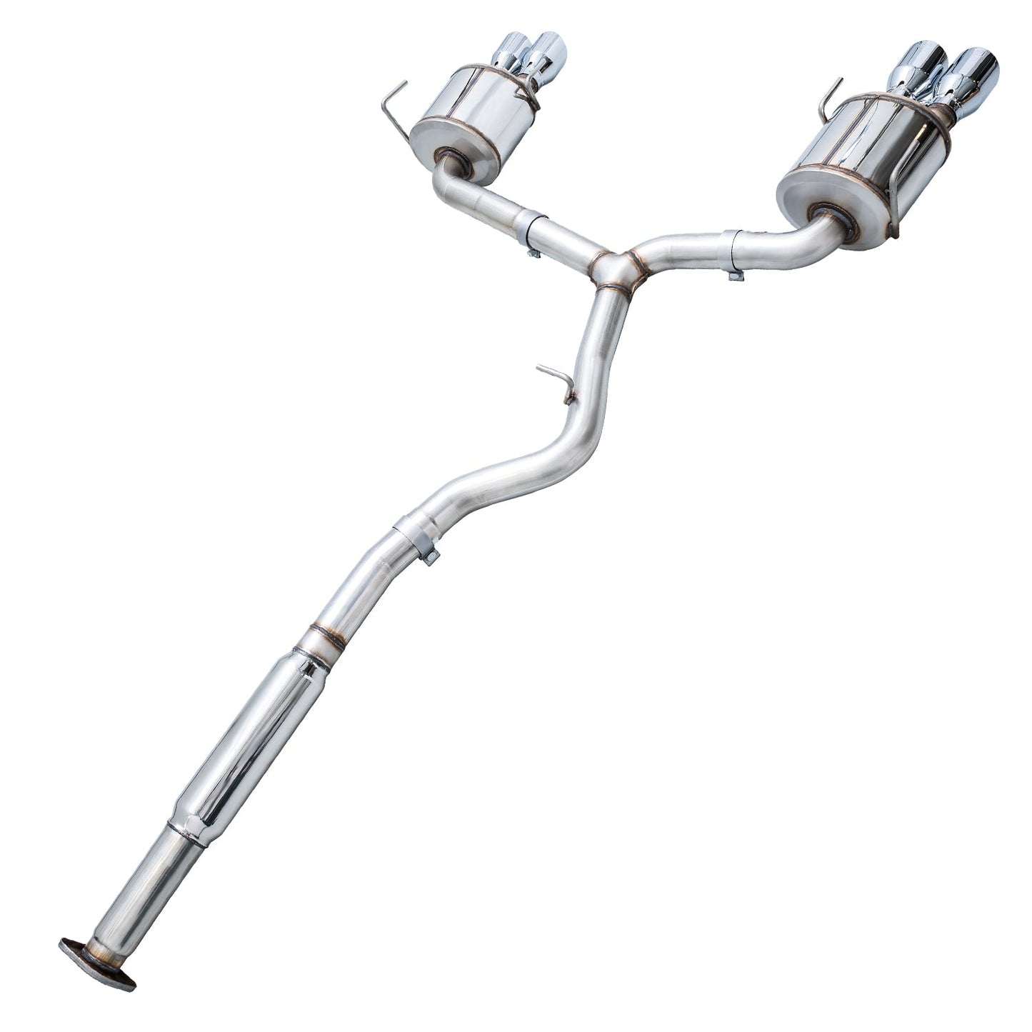 AWE Tuning Touring Edition Exhaust for VA STI / GV WRX / GV STI Sedan - Chrome Silver Quad Tips (102mm) (3015-42104)